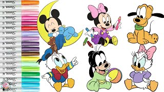 Disney Baby Coloring Book Compilation Minnie Mouse Mickey Mouse Goofy Pluto Donald Duck Dasiy Duck