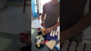 LUC TATE DRINKING RAW EGG