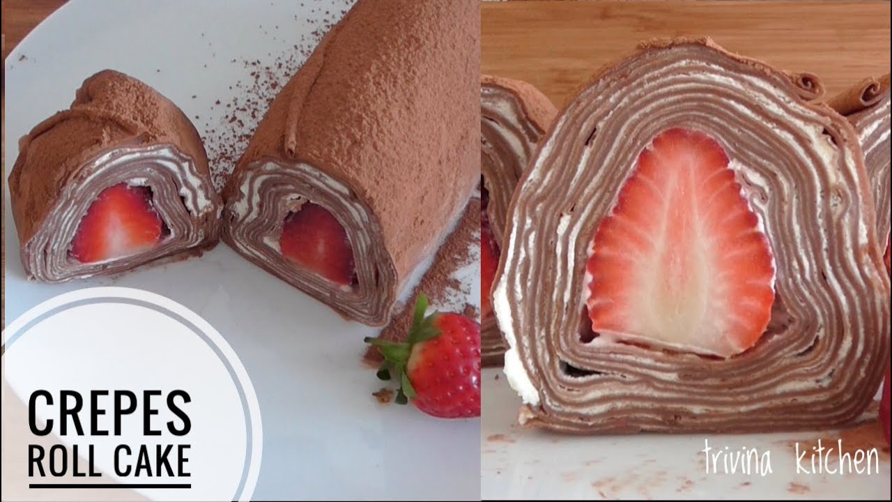 ⁣RESEP KUE CREPES ROLL | CHOCOLATE CREPES ROLL CAKE | TRIVINA KITCHEN