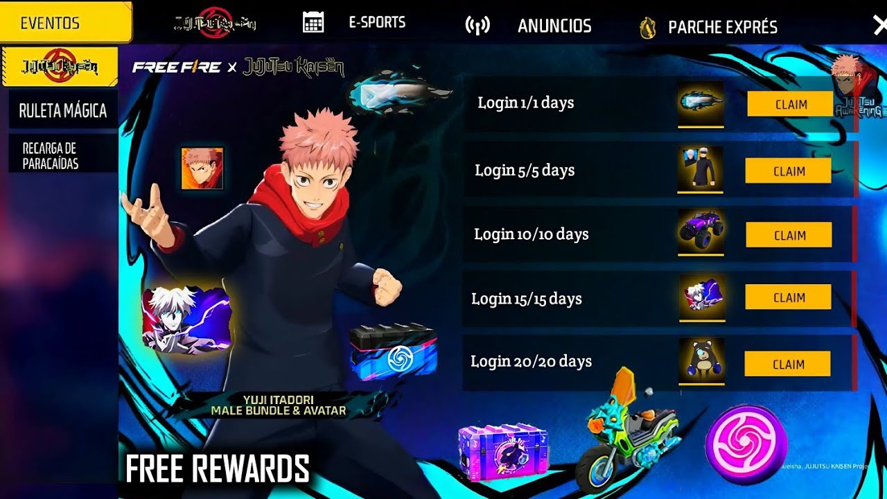 JJK EVENT ALL FREE REWARDS🔥 -para SAMSUNG,A3,A5,A6,A7,J2,J5,J7,S5,S6,S7,S9,A10,A20,A30,A50