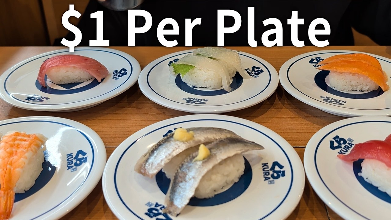 Only $1 per plate! | Cheap & Delicious Sushi Lunch in Japan