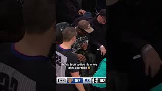 Travis Scott Spilled His Whole Drink Courtside ?? nba basketball travisscott