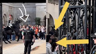 DISRESPECTFUL TOURISTS REFUSE TO RELEASE IGNORING THE KING’s guards and armed OFFICERS!!!