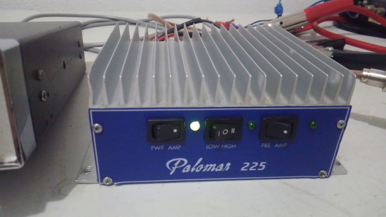 Old school Palomar 225 Blue mobile Linear Amplifier - YouTube