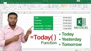 MS Excel - Today Function | How to use the Today Function in Microsoft Excel