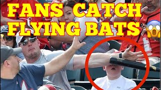 MLB | Amazing Catch of Flying Bat by  Fans