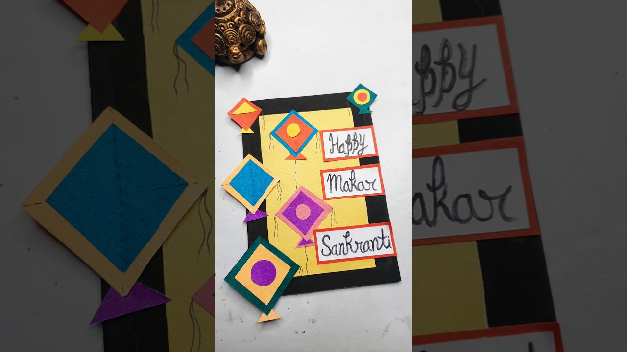 Easy DIY Makar Sankranti Card 🪁🌞 | Kite Greeting Card Making | Festival Craft for Kids 🎉 