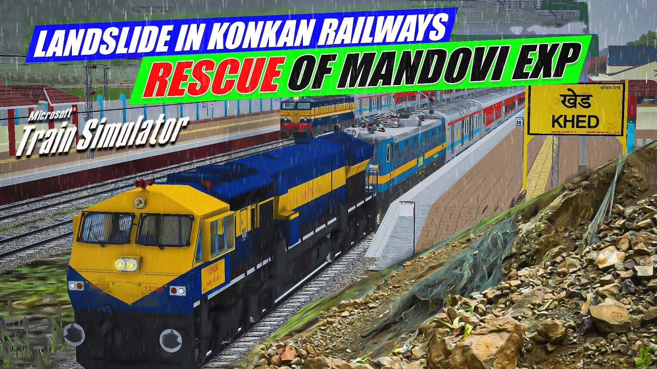 LANDSLIDE IN KONKAN RAILWAYS RESCUE OF 10104 MANDOVI EXPRESS MSTS landslide-in-konkan-railways-rescue-of-10104-mandovi-express-msts