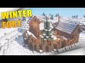 How To Build a Base/Fort in Snowy biome Minecraft TUTORIAL