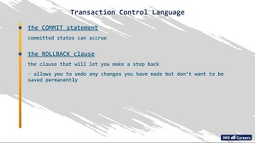 6  Transaction control language TCL
