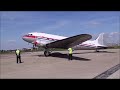 DDA DC-3 PH-PBA pistonengine start, runup and takeoff