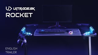 Ultradesk ROCKET bureau gamer multi-outils à LED RGB vidéo