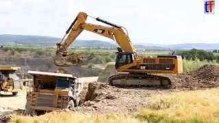 **HUGE** Caterpillar 385C LME Loading 775D & 775G Dump Trucks, Germany, 2014.