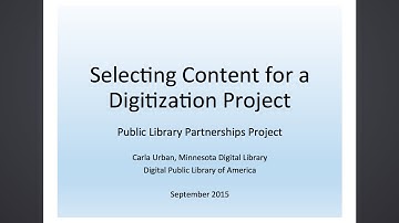 Selecting Content for a Digitization Project