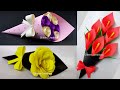 3 DIY Paper Flower BOUQUET Birthday Gift Ideas Flower Bouquet Making At Home 