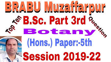 #Botany Honours paper 5 Ka Top Ten Question|| B.Sc Part 3||Bihar University|| Brabu|| Botany Hons.