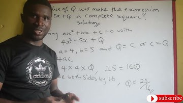 how to make an incomplete quadratic expression a perfect square