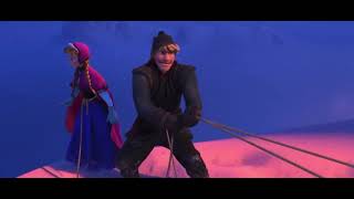 Frozen (2013) Anna Elsa Olaf And Kristoff Sven Marshmallow Snow Monsters Chase Run Scene