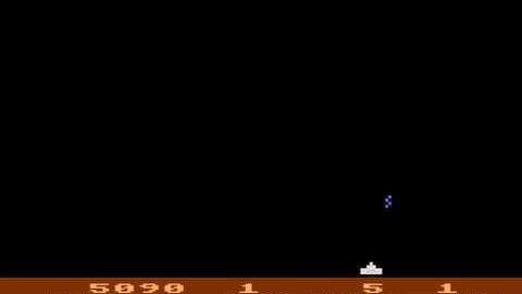 Atari 8-bit Deluxe Invaders - shot from nowhere