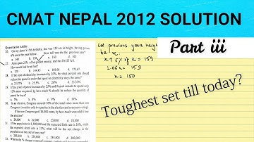 CMAT 2012 question solution part iii// CMAT preparation Nepal