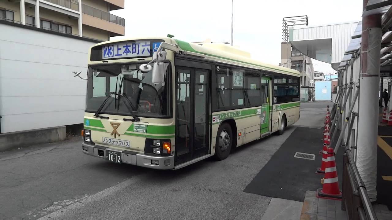 大阪市バス 23号系統 いすゞ エルガ 17-1012 出戸バスターミナル - YouTube