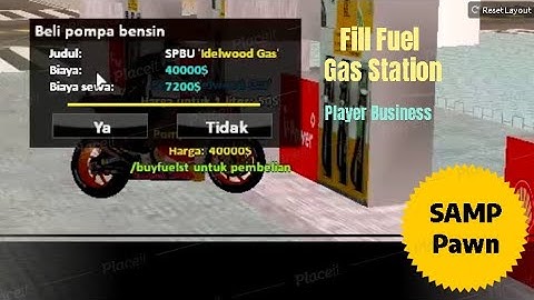 How Script Fill Fuel and Add Gas Station in GTA SAMP Pawn Player Business SQL Dialog With Enum Label