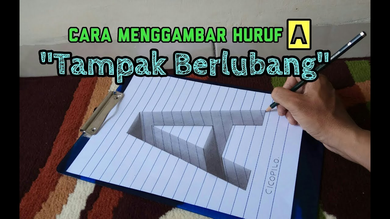 Cara Menggambar Huruf A Yang Tampak Menipu Mata YouTube