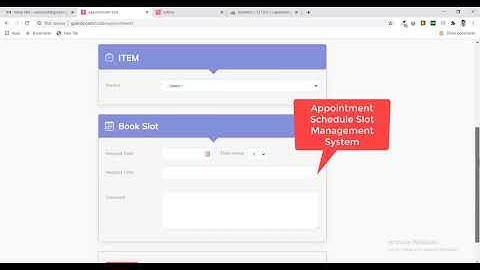 Appointment Schedule Slot Management System in PHP MySQL CodeIgniter Framework