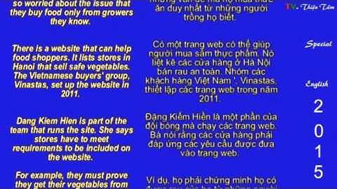 Luyện nghe tiếng Anh cấp tốc có hỗ trợ phụ đề ( Anh_Việt ) Vietnam Food Safety (VOA-Ag)