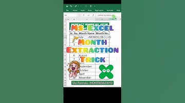 Month Extraction | MS Excel Trick | Extract Month No. from Name✌🏻💯 #excel #shorts #viral #exceltips
