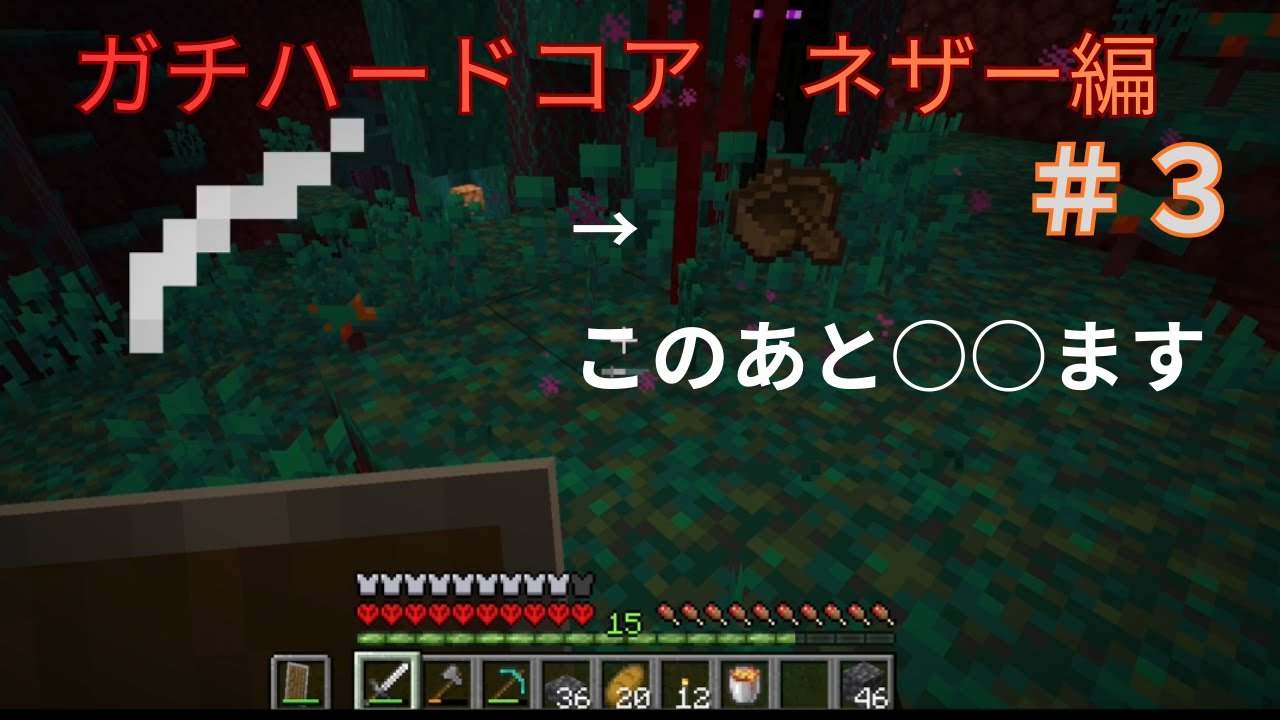 【マインクラフト】ハードコア　遂にきたネザーで早速やらかす漢。待つのは生か死か、、、＃３