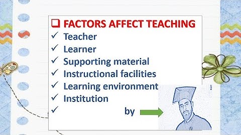 Factors Affecting Teaching Related to: Teacher, Learner, Support material, Instructional Facilities
