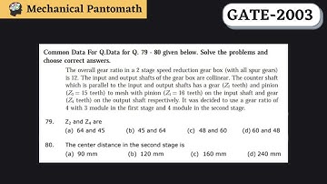 Q-79 & 80 | GATE Mechanical-2003 Solved Paper | GATE Mechanical Previous Year Question Solution