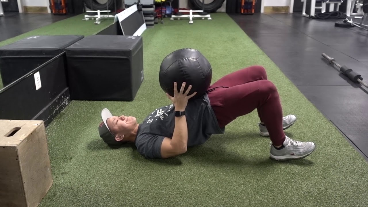 Medicine Ball Floor Glute Bridge YouTube