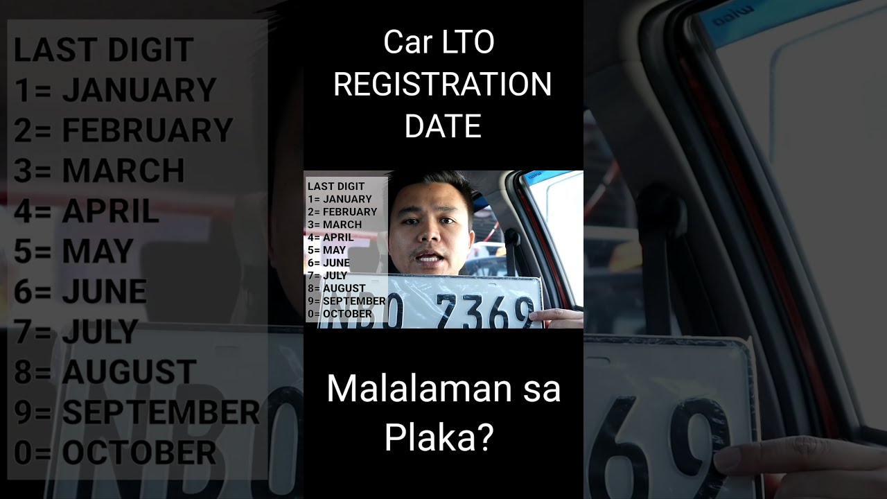 Registration date, sa Plate malalaman
