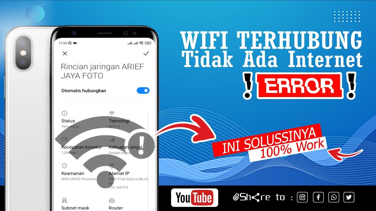 CARA MENGATASI WIFI TERHUBUNG TETAPI TIDAK BISA INTERNET || TERBARU