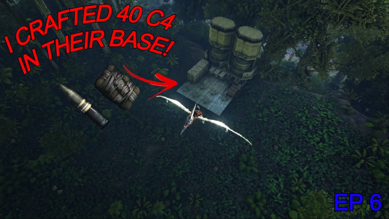 I CRAFTED 40 C4 IN THEIR BASE! ARK SAMLLTRIBES EP6 S1