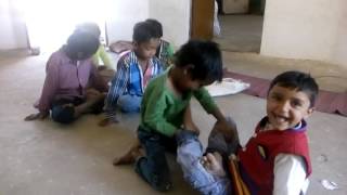 Indian child funny practice Sukhasan