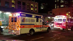 Jamaica Hospital Medical Center EMS On Scene Of A 5 Alarm Fire In Manhattan, New York