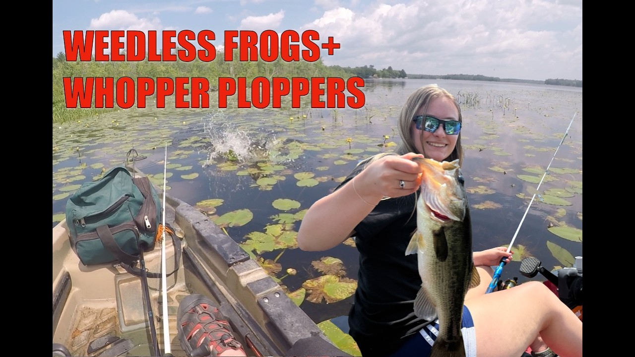 Maine WEEDLESS FROG and WHOPPER PLOPPER Bass Fishing. Maine Fishing 2026.