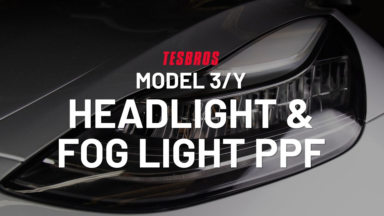 Headlights Smoke Tint PPF for Tesla Model 3 & Tesla Model Y, Light Smoke  70% VLT | Smokey Headlamp Cover - Enhance and Guard with Durable 8mil Paint