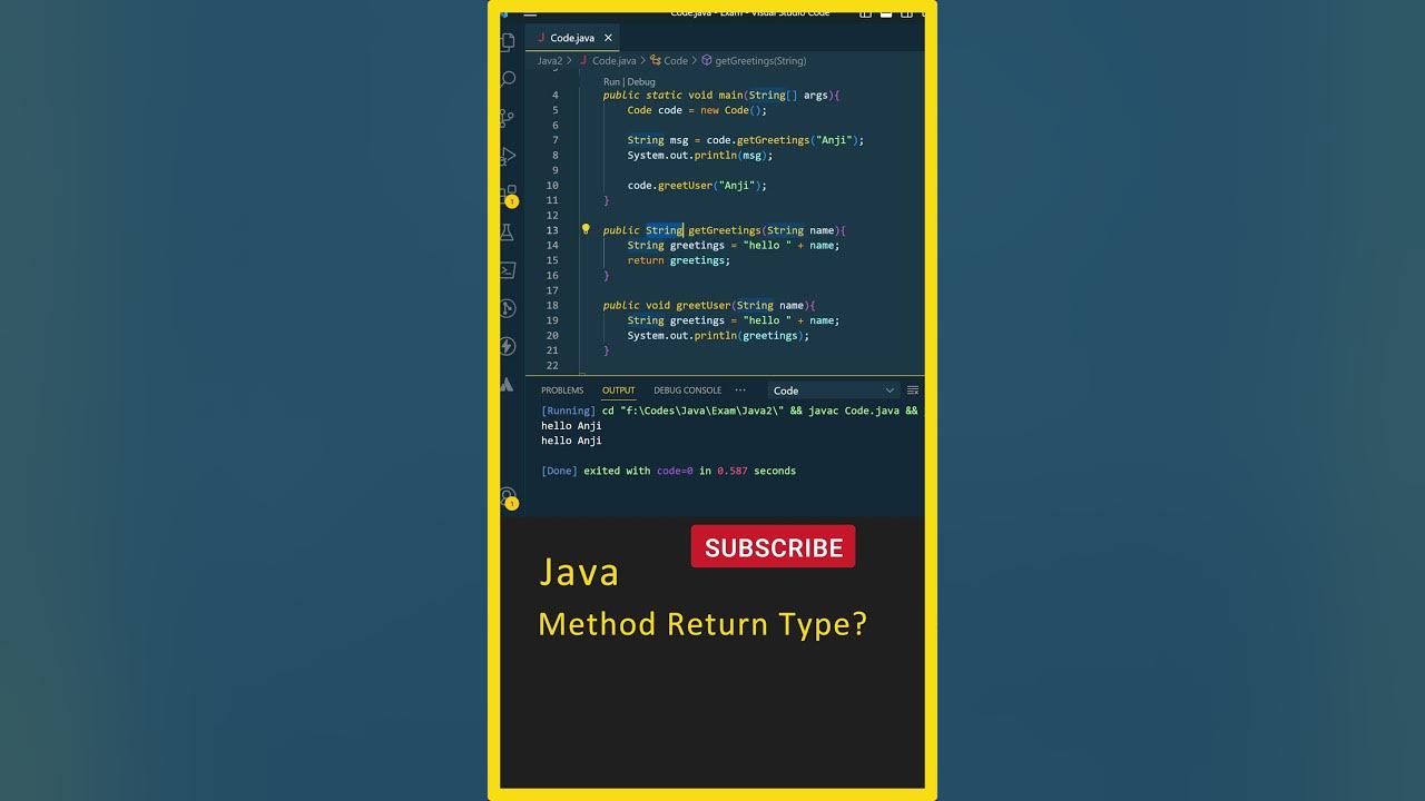 Java Tutorial For Beginners, (Method Return Type), Java in Telugu, Java ...