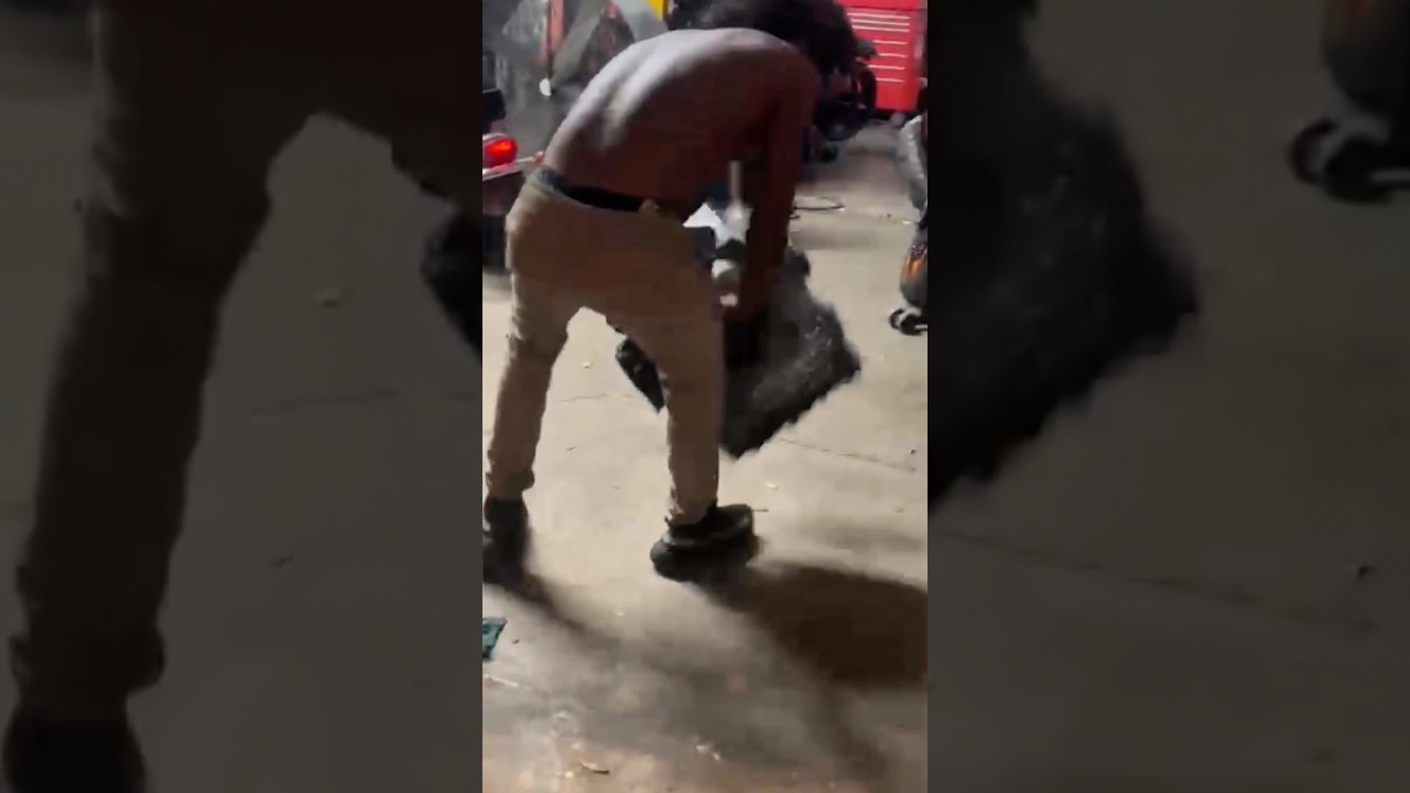 Dropping a motor on his foot 🤯