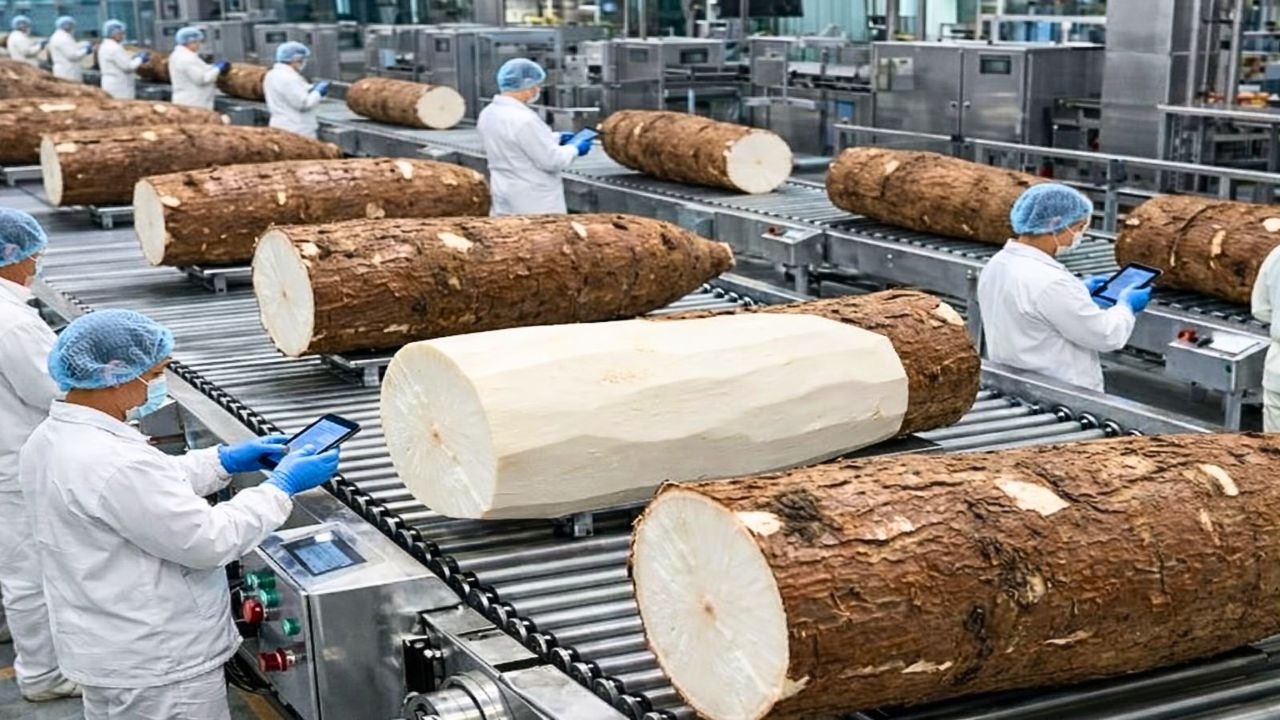 CÓMO se COSECHAN y PROCESAN MILLONES de YUCAS para FÁBRICAS de ALMIDÓN GIGANTES