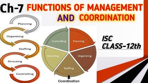 Function of management |Coordination|Ch-7 Functions of management and coordination |ISC| Class-12th
