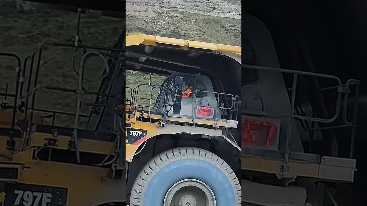 See the driver of the Cat 797f truck 