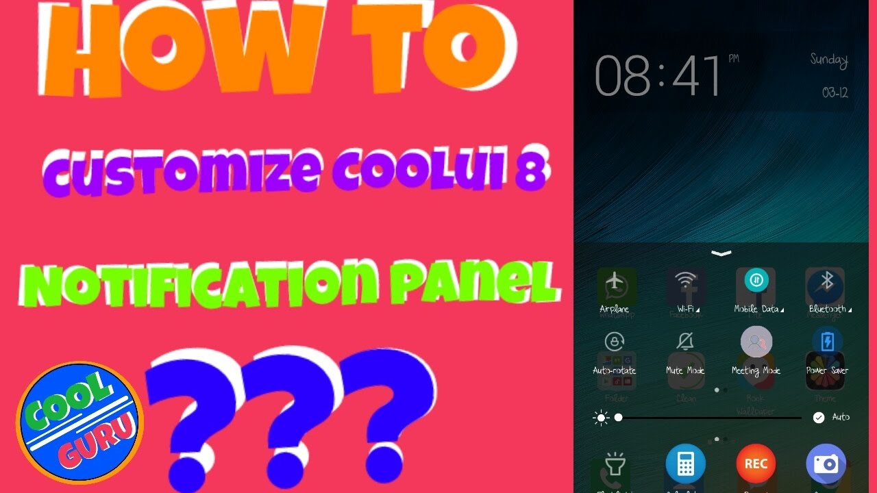 How to coustomize coolui 8 notifications panelpart 2 in hindi