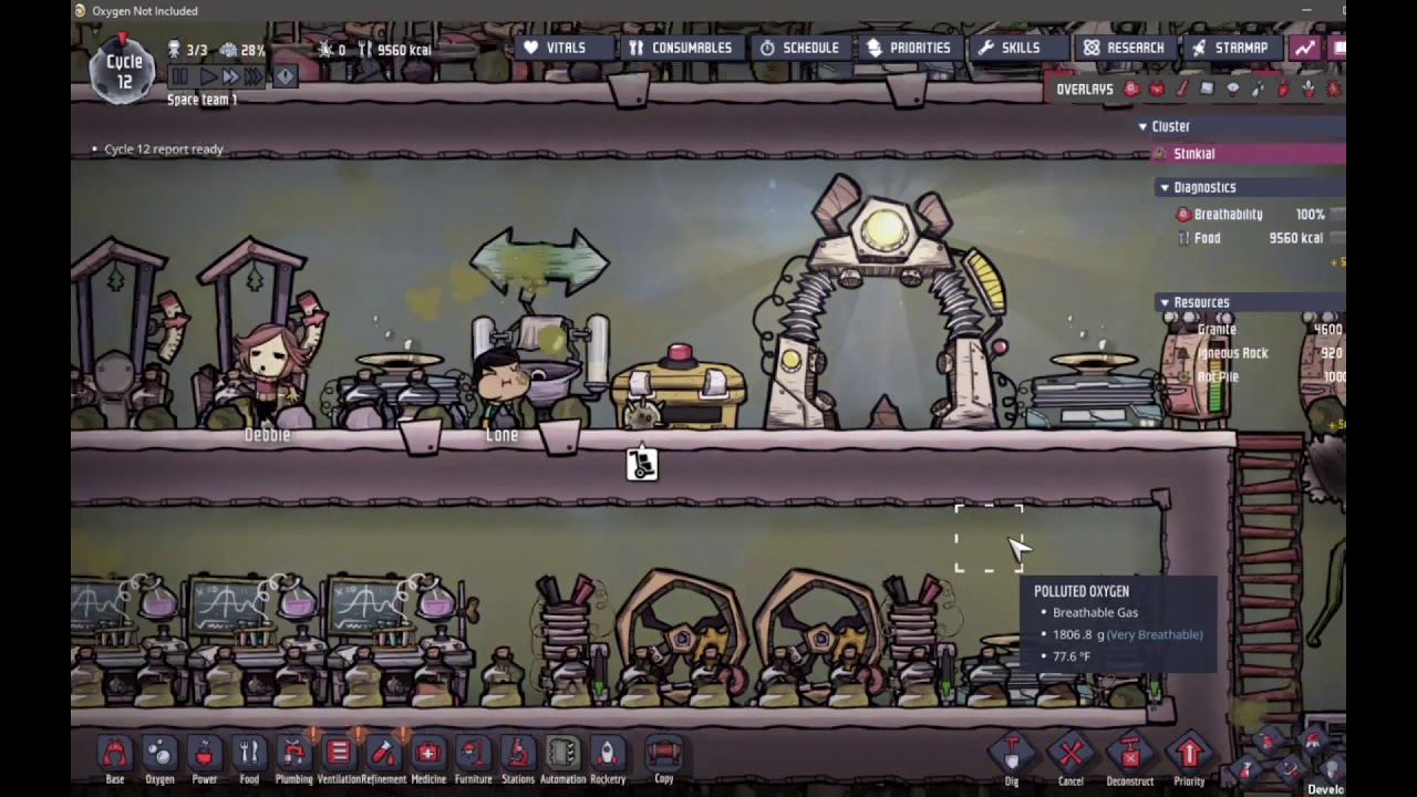 Oxygen Not Included Spaced Out! “was growing the base, we finally got