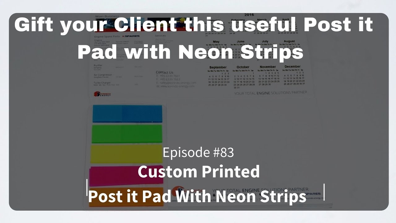 Custom Post it Pad with Neon Strips as promotional gifts. Singapore Corporate Gifts show#83
