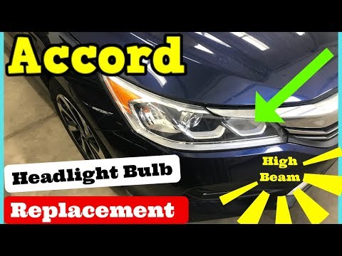 2013-2017 Honda Accord Headlight Bulb High Beam Replacement Passenger Side How to Remove